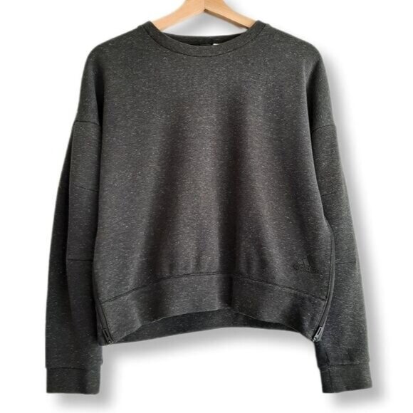 ADIDAS \ Pullover Sweatshirt Grey w/ Side Zippers Sz M - Picture 1 of 12